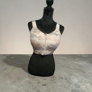 Layer 8 Camouflage Zip-Front Sports Bra